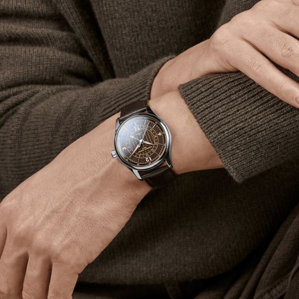 Frederique Constant Classics Runabout automatic GMT brown dial genuine leather strap 42 mm