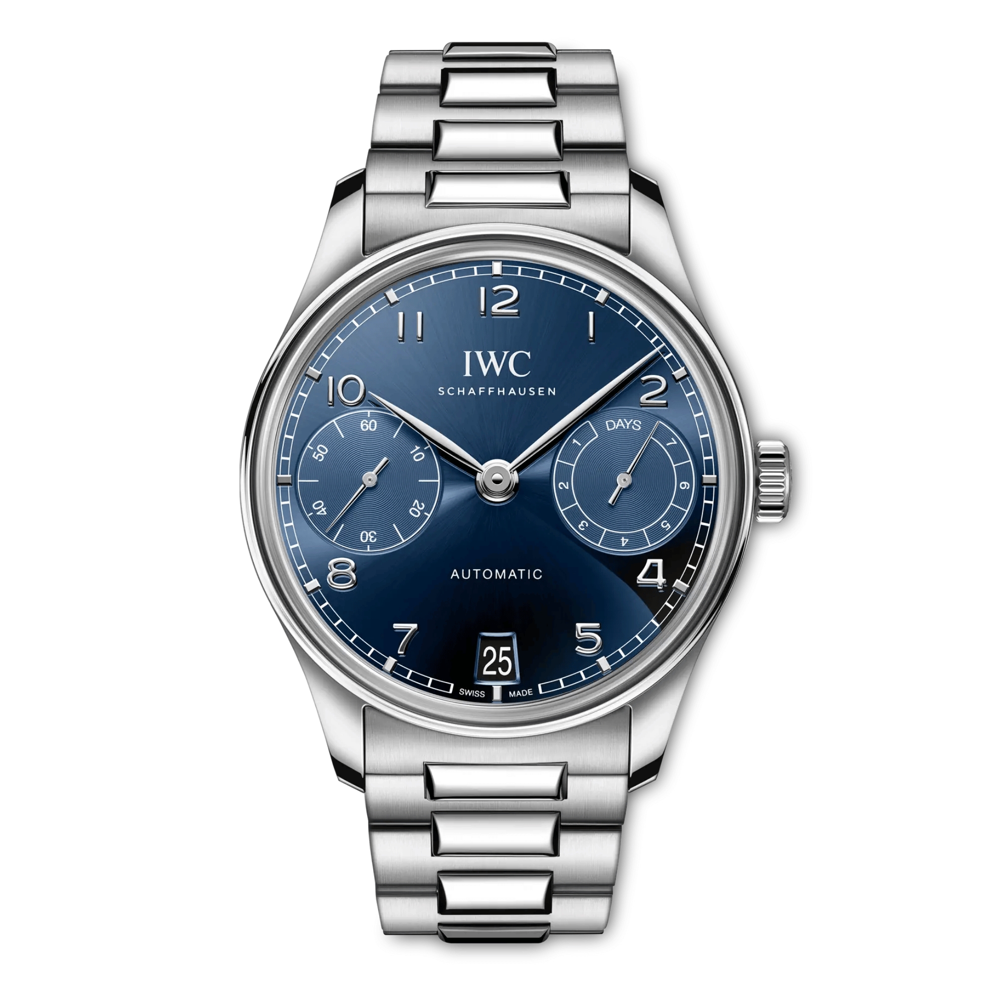 Montre IWC Portugieser Automatic 42 cadran bleu bracelet acier 42,4 mm