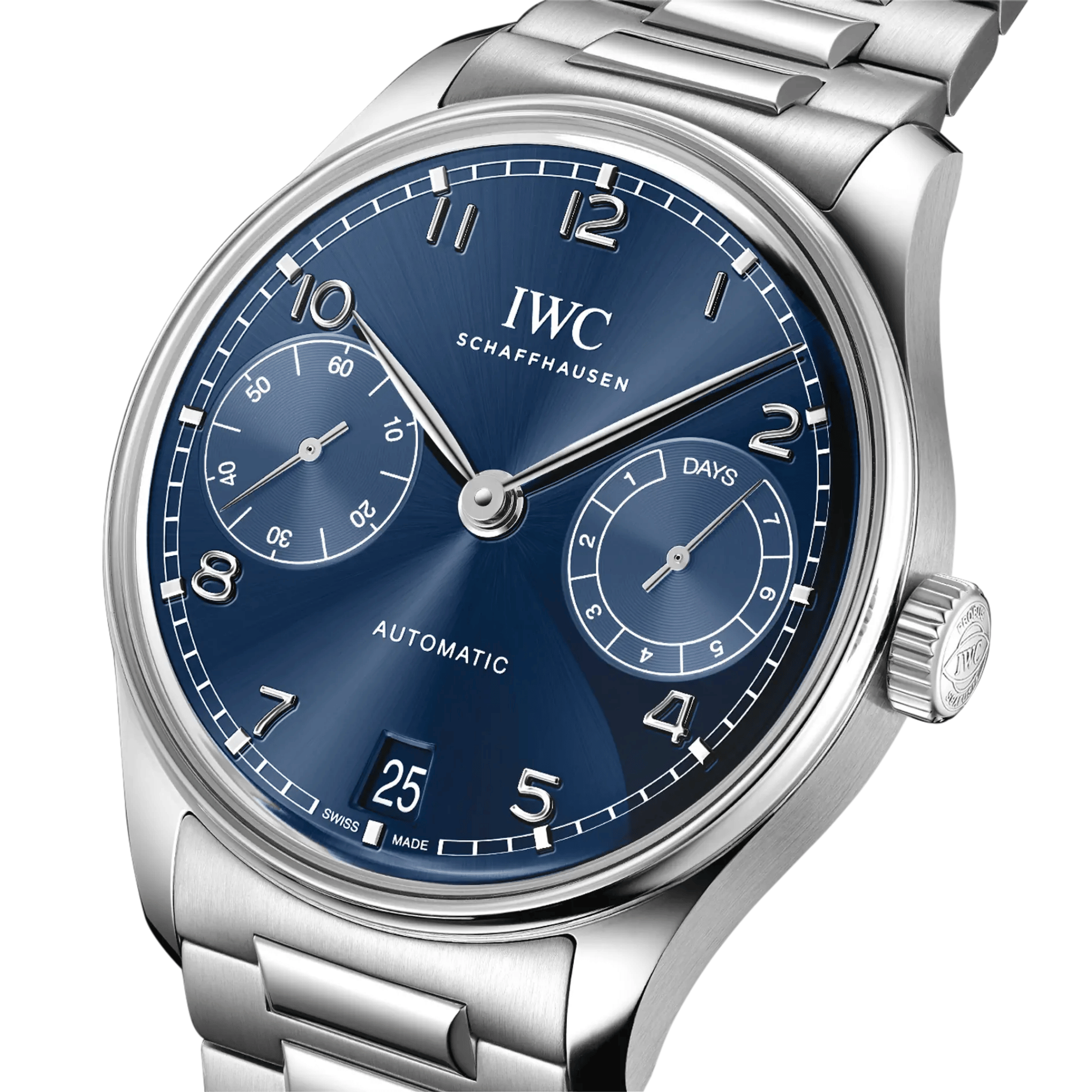 Montre IWC Portugieser Automatic 42 cadran bleu bracelet acier 42,4 mm