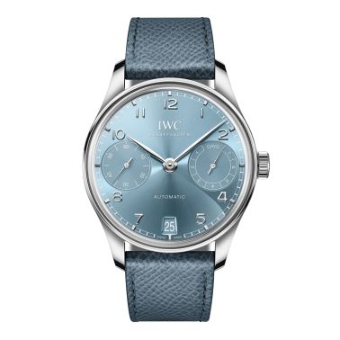 Montre IWC Portugieser Automatic 42 cadran bleu horizon bracelet cuir bleu 42,4 mm