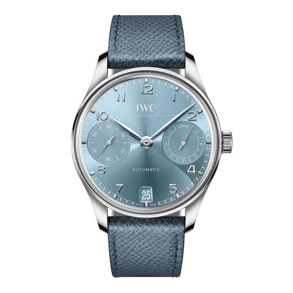 Montre IWC Portugieser Automatic 42 cadran bleu horizon bracelet cuir bleu 42,4 mm