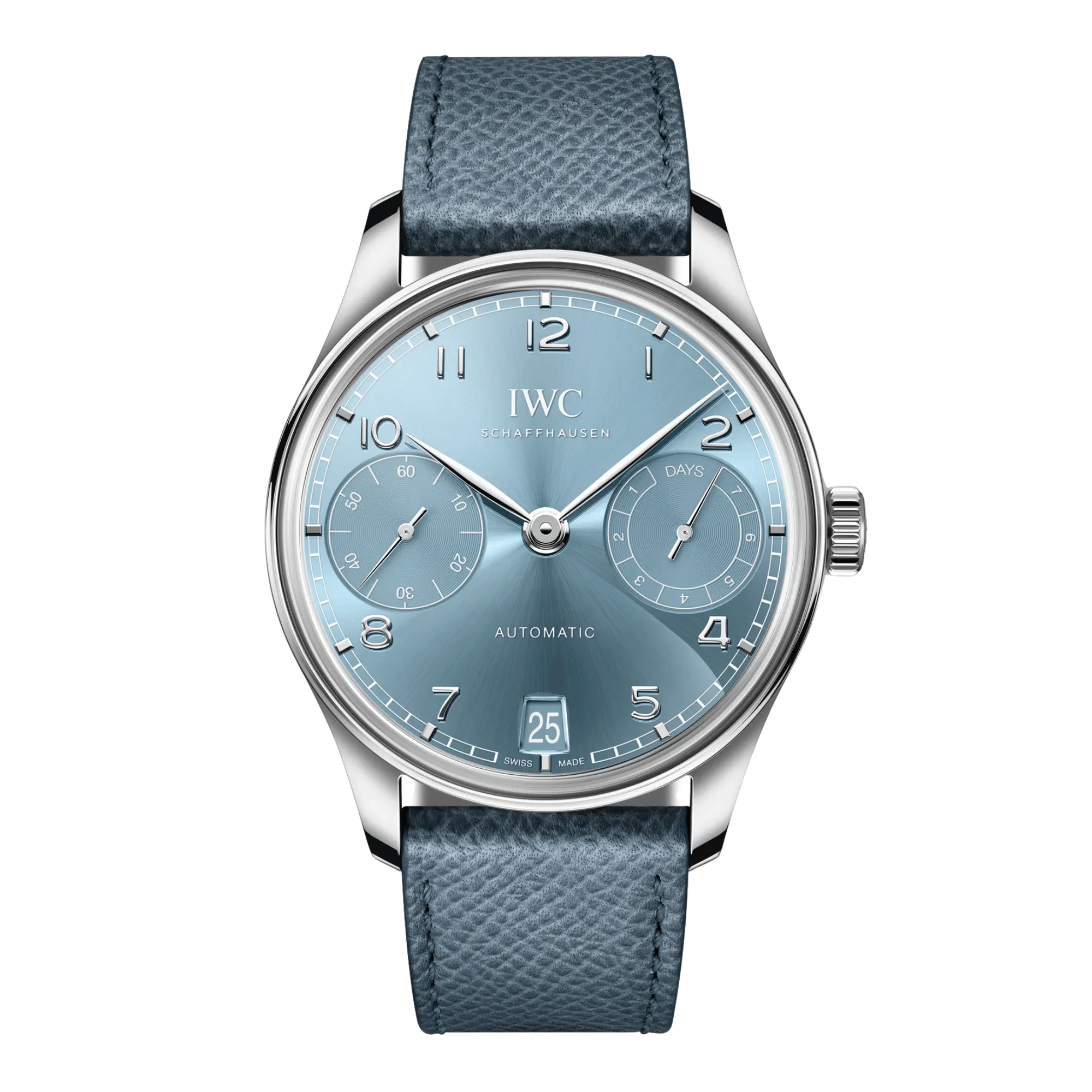 IWC Portugieser Automatic 42 horizon blue dial blue leather strap 42,4 mm