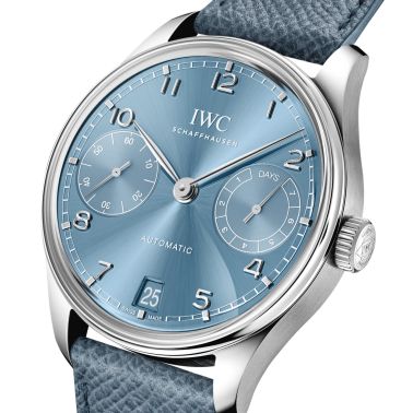 IWC Portugieser Automatic 42 horizon blue dial blue leather strap 42,4 mm