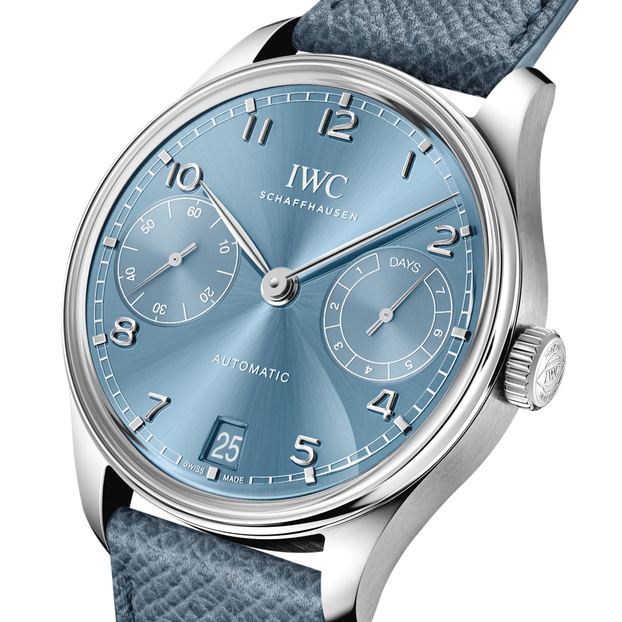 IWC Portugieser Automatic 42 horizon blue dial blue leather strap 42,4 mm
