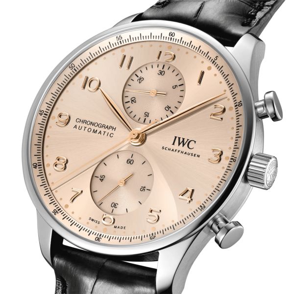 Montre IWC Portugieser Chronographe automatique cadran dune bracelet cuir 41 mm