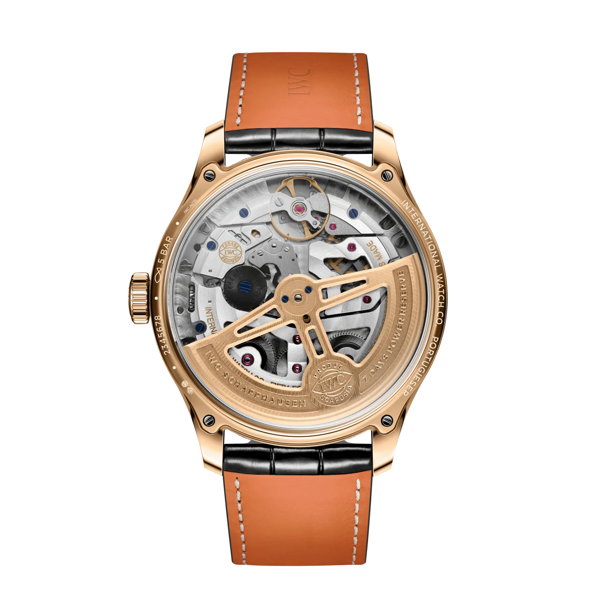 IWC Portugieser Perpetual Calendar automatic black dial leather strap 44 mm
