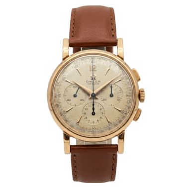 Montre Omega Chronographe Calibre 321 or rose 35 mm circa 1952 avec Watch Certificate