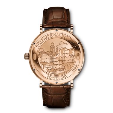 Montre IWC Portofino Automatic cadran argenté bracelet cuir marron 40 mm