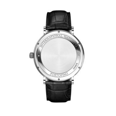 Montre IWC Portofino Automatic cadran argenté bracelet cuir noir 40 mm