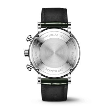 Montre IWC Portofino Chronographe automatique cadran vert bracelet cuir vert 39 mm