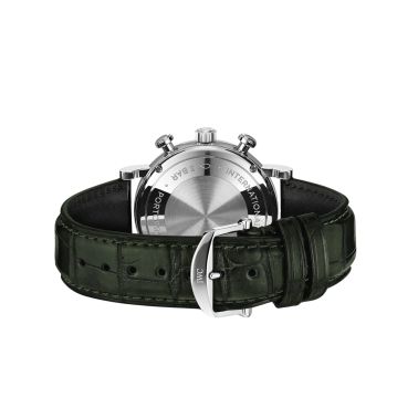 Montre IWC Portofino Chronographe automatique cadran vert bracelet cuir vert 39 mm