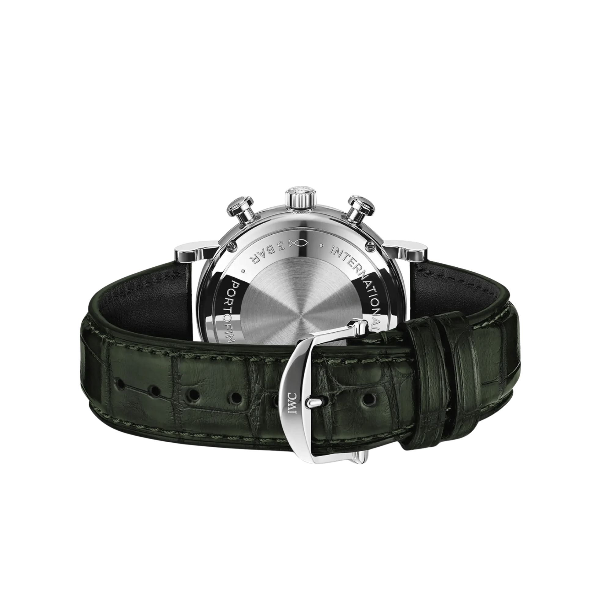 Montre IWC Portofino Chronographe automatique cadran vert bracelet cuir vert 39 mm