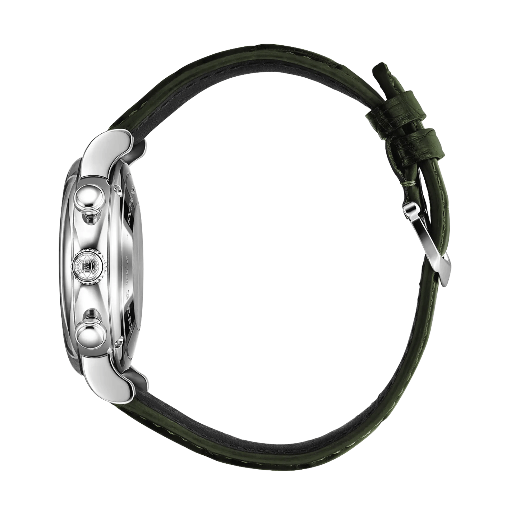 Montre IWC Portofino Chronographe automatique cadran vert bracelet cuir vert 39 mm