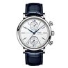 Montre IWC Portofino Chronographe automatique cadran argent bracelet cuir bleu 39 mm