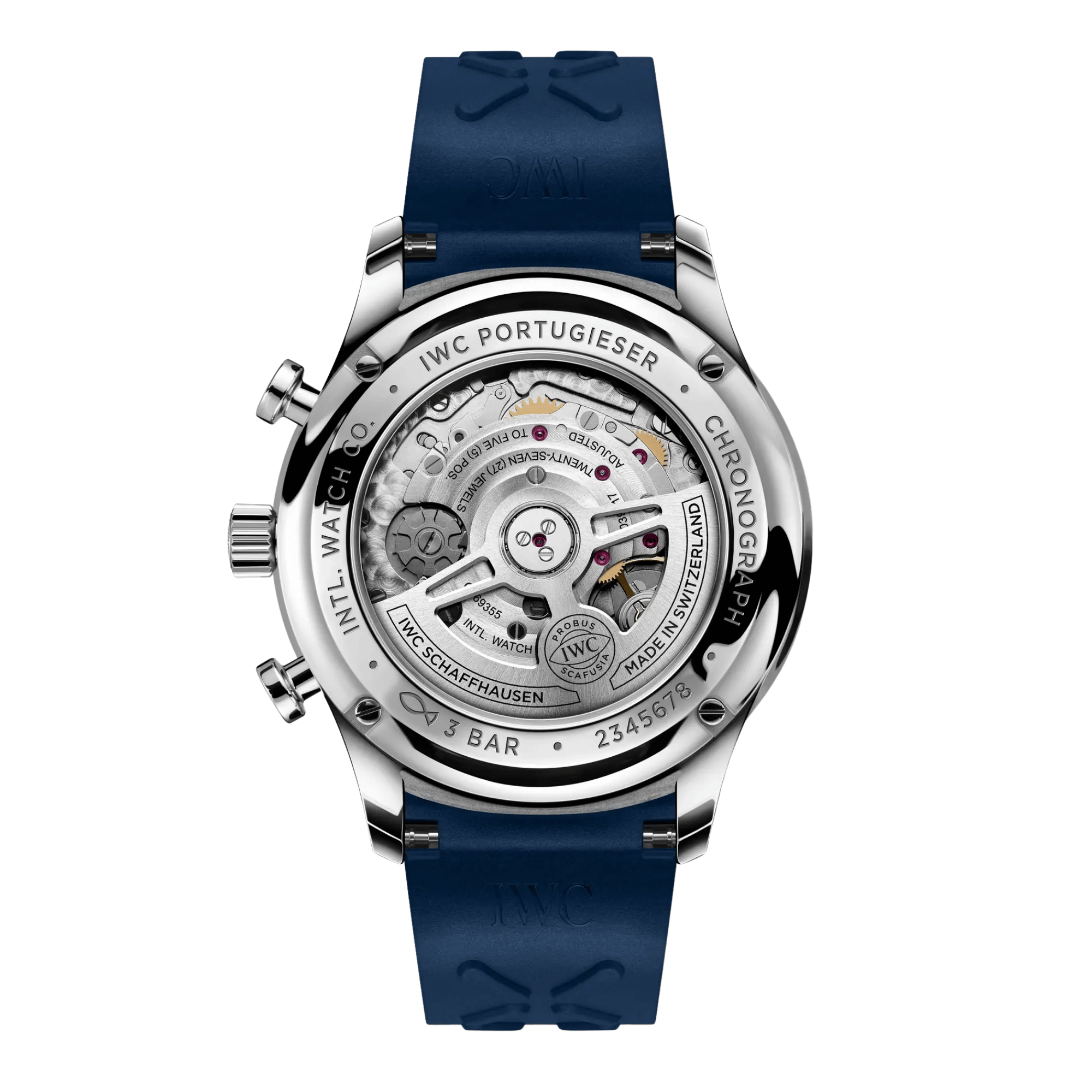 IWC Portugieser Chronograph automatic white dial caoutchouc bracelet 41 mm