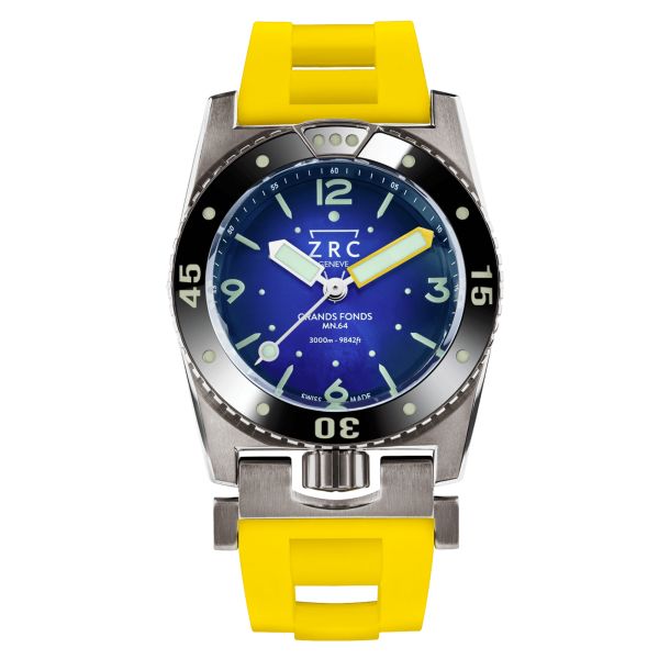 ZRC Grands Fonds MN64 Titanium Rubber Automatic Watch Gradient Dial Rubber Strap 41.5 mm