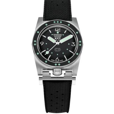 ZRC Heritage S2 Rubber Automatic Watch Black Dial Rubber Strap 39 mm