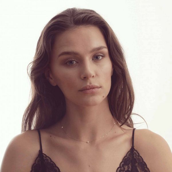 Collier Claverin Give Me Five en or jaune et perles blanches