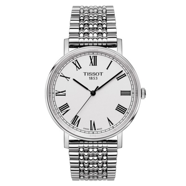 Montre Tissot T-Classic Everytime Gent Jungfraubahn cadran argent bracelet acier 38 mm