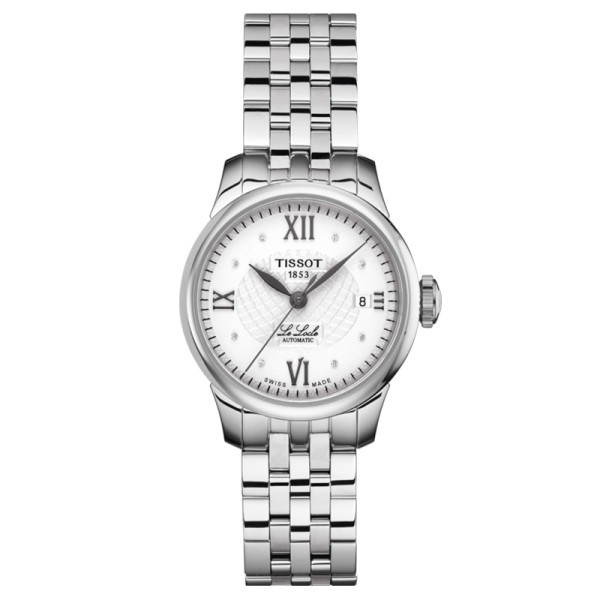 Montre Tissot T-Classic Le Locle Lady automatique cadran argent bracelet acier 25,3 mm