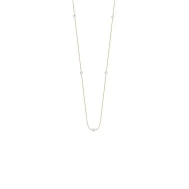 Collier Claverin Give Me Five en or jaune et perles blanches