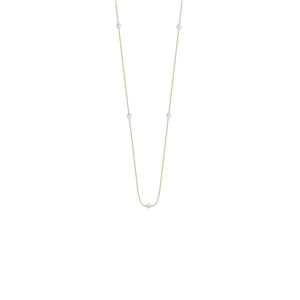 Collier Claverin Give Me Five en or jaune et perles blanches