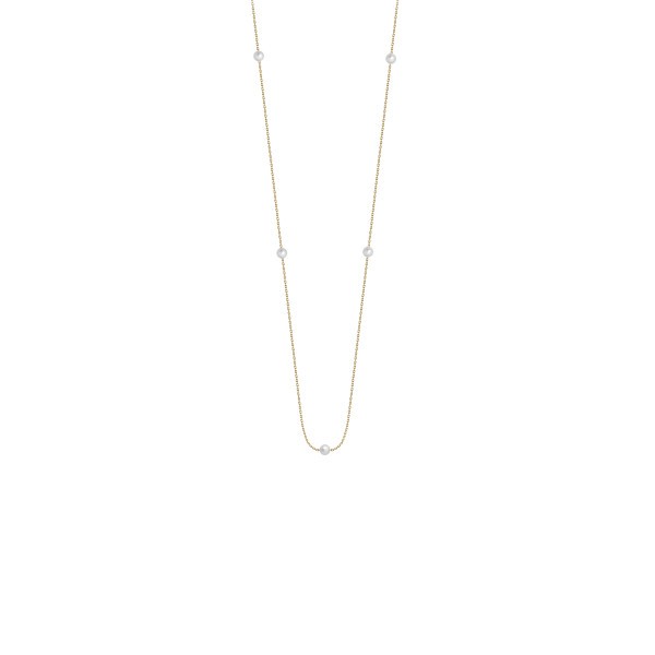 Collier Claverin Give Me Five en or jaune et perles blanches