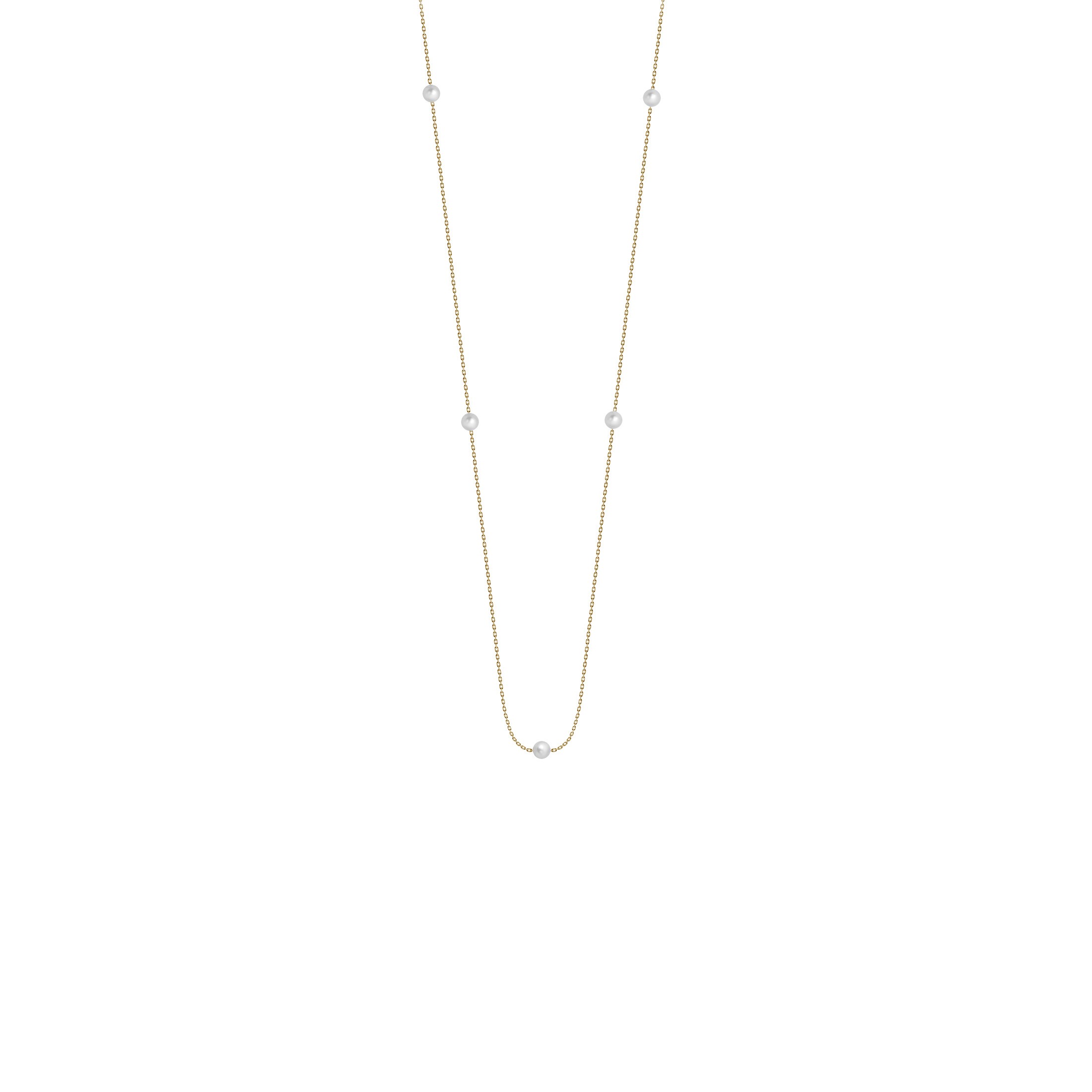 Collier Claverin Give Me Five en or jaune et perles blanches