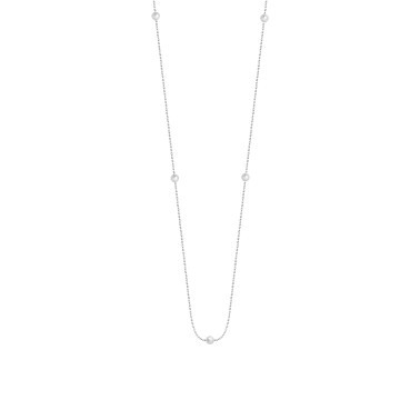 Collier Claverin Give Me Five en or blanc et perles blanches - SOLDAT