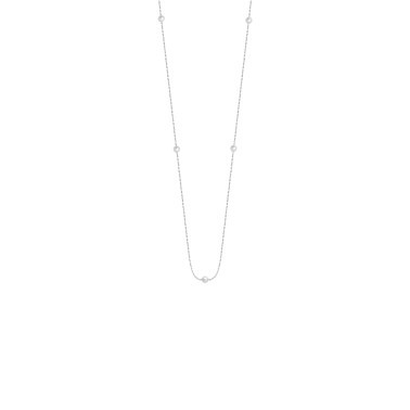 Collier Claverin Give Me Five en or blanc et perles blanches - SOLDAT PL