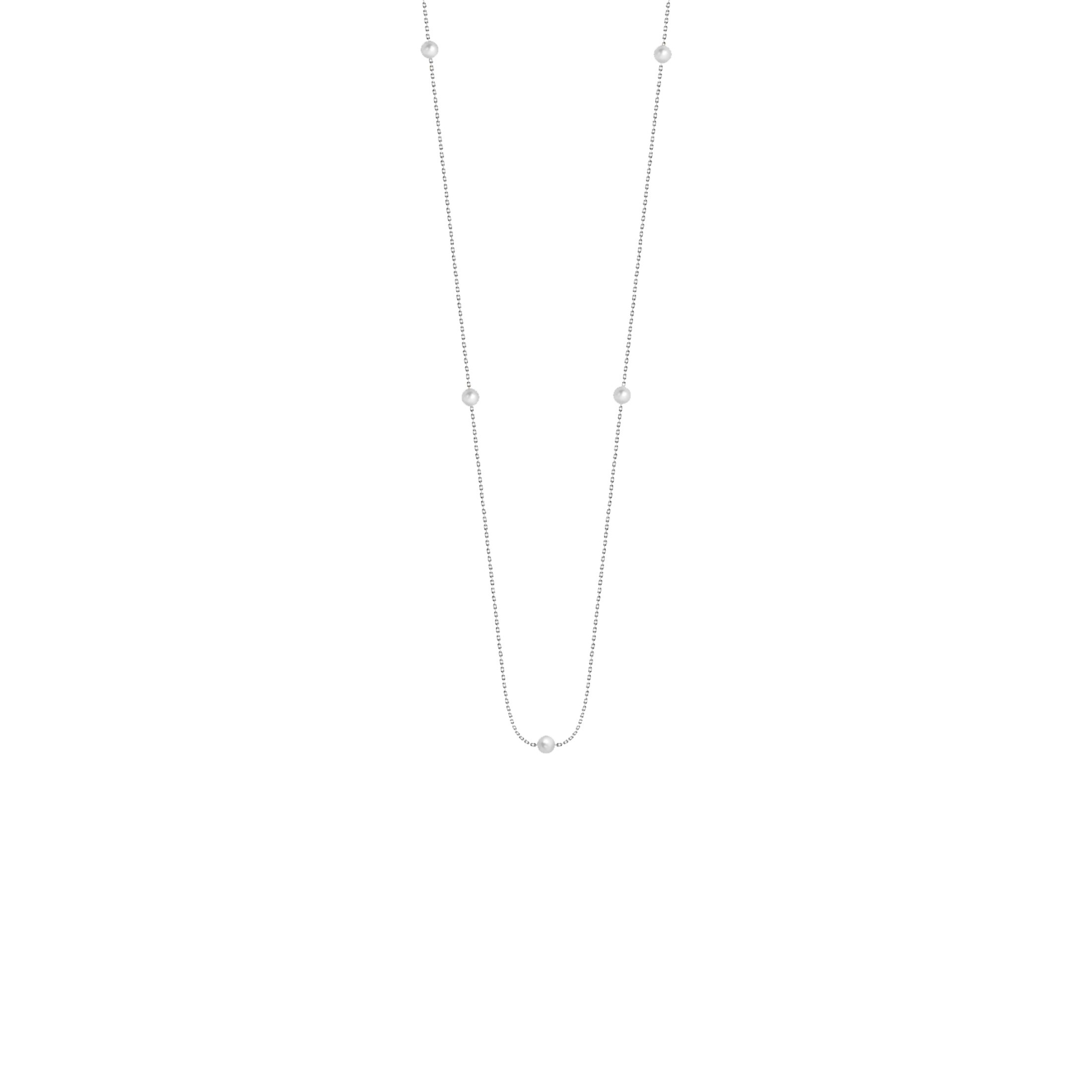 Collier Claverin Give Me Five en or blanc et perles blanches - SOLDAT PL