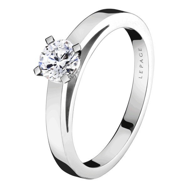 Solitaire Lepage Mondaine en or blanc diamant