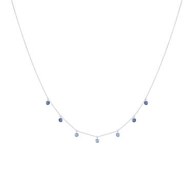 Collier La Brune et La Blonde Confetti Bleu en or blanc et saphirs bleus 0,90 carat