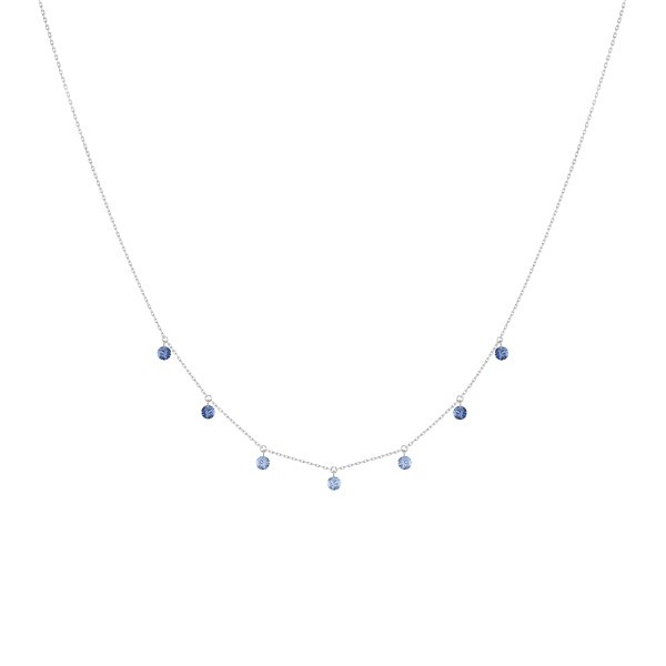 Collier La Brune et La Blonde Confetti Bleu en or blanc et saphirs bleus 0,90 carat