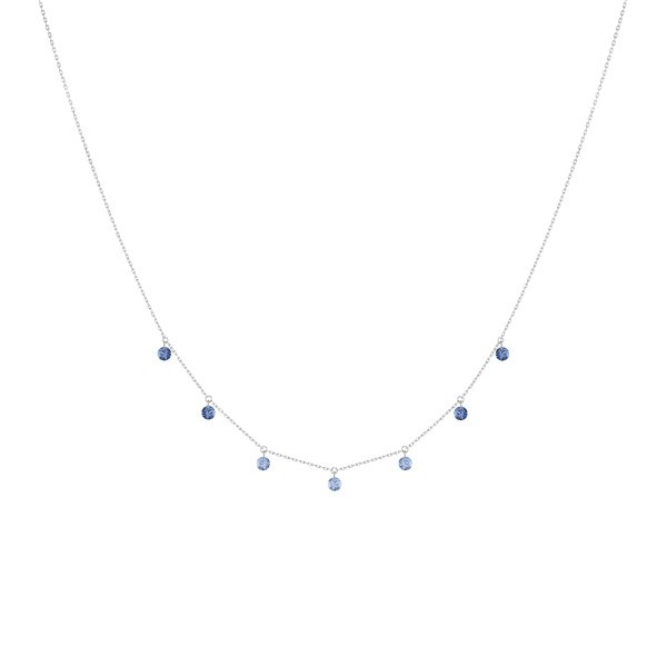 Collier La Brune et La Blonde Confetti Bleu en or blanc et saphirs bleus 0,90 carat - Soldat_PL