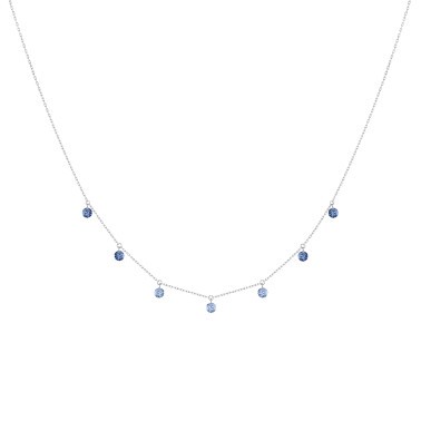 Collier La Brune et La Blonde Confetti Bleu en or blanc et saphirs bleus 0,90 carat