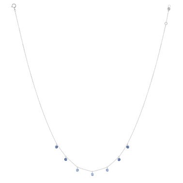 Collier La Brune et La Blonde Confetti Bleu en or blanc et saphirs bleus 0,90 carat - Full
