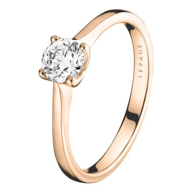Solitaire Lepage Désir en or rose diamant
