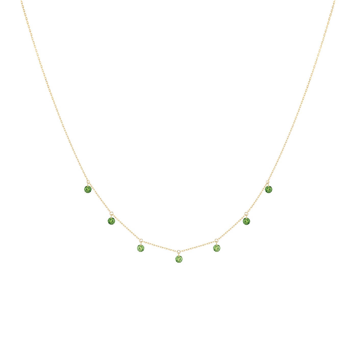 Collier La Brune et La Blonde Confetti Vert en or jaune et tsavorites 0,90 carat