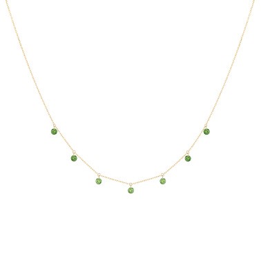 Collier La Brune et La Blonde Confetti Vert en or jaune et tsavorites 0,90 carat - Soldat