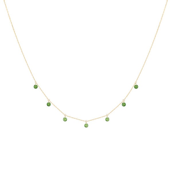Collier La Brune et La Blonde Confetti Vert en or jaune et tsavorites 0,90 carat