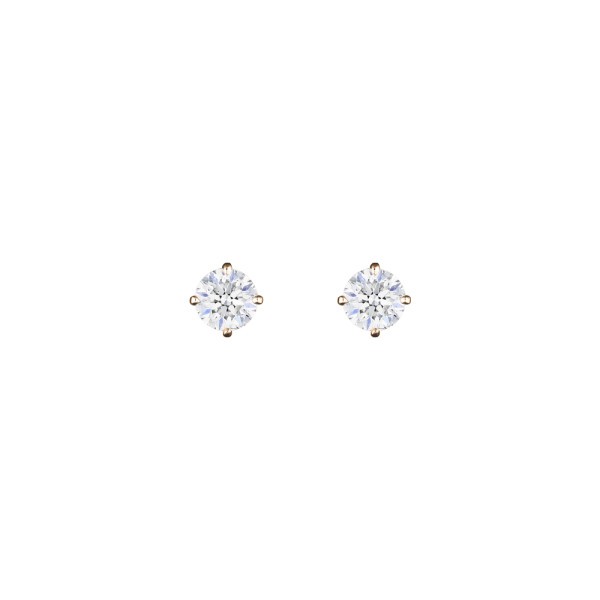 Boucles d'oreilles Evidence en or rose diamants