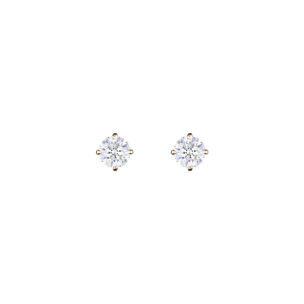 Boucles d'oreilles Evidence en or rose diamants