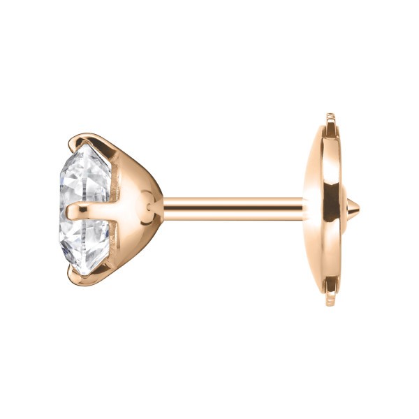 Boucles d'oreilles Evidence en or rose diamants