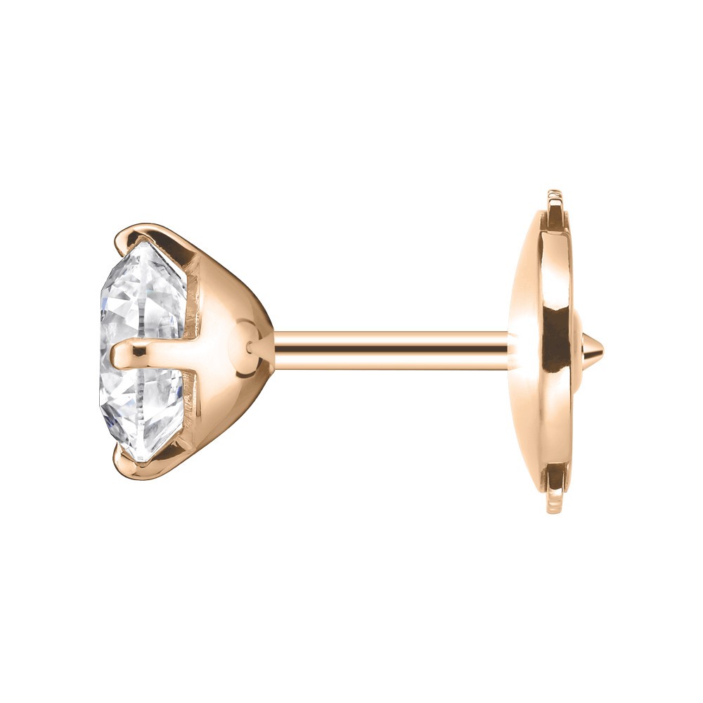 Boucles d'oreilles Evidence en or rose diamants