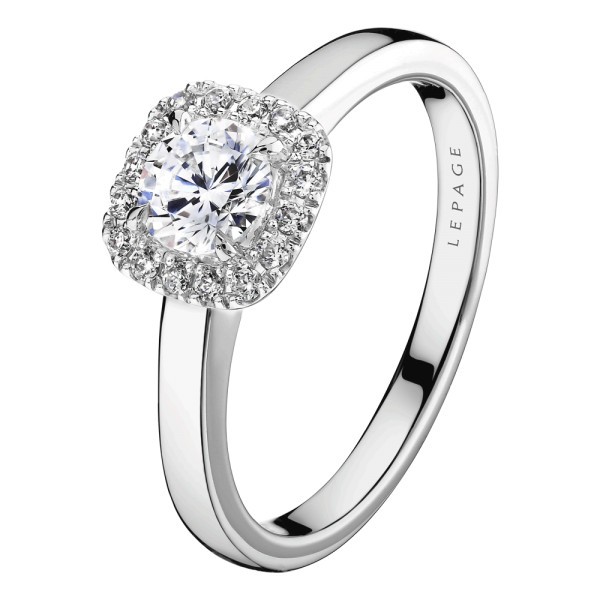 Solitaire Lepage Jolie-Rose en or blanc diamants