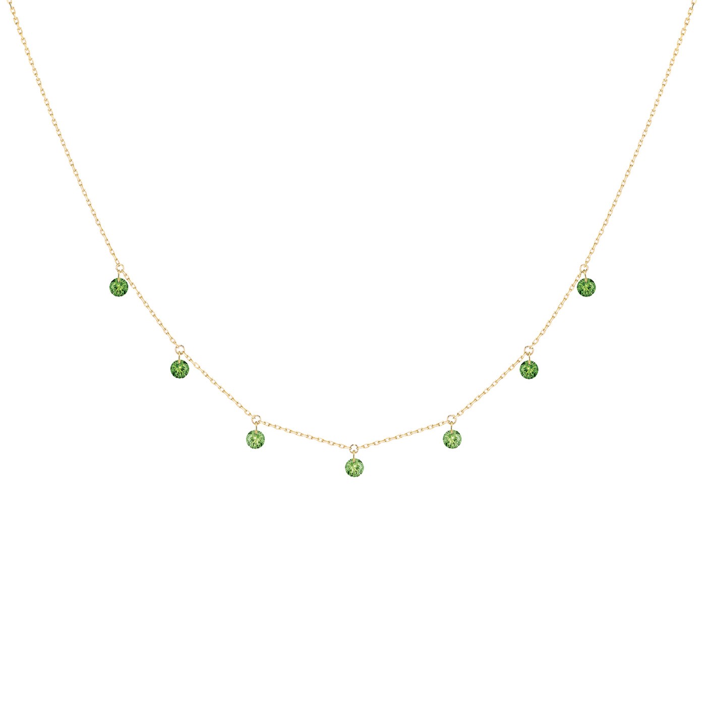 Collier La Brune et La Blonde Confetti Vert en or jaune et tsavorites 0,90 carat