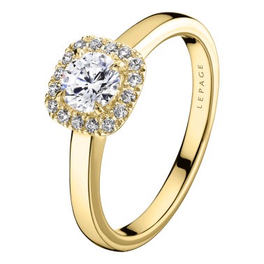 Solitaire Lepage Jolie-Rose en or jaune diamants