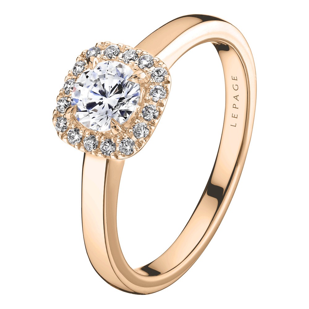 Solitaire Lepage Jolie-Rose en or rose diamants