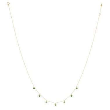 Collier La Brune et La Blonde Confetti Vert en or jaune et tsavorites 0,90 carat